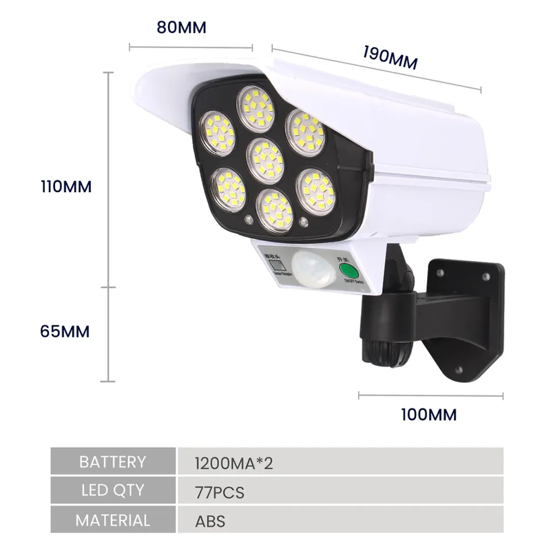 LED SOLAR COM SENSOR DE MOVIMENTO E COMANDO