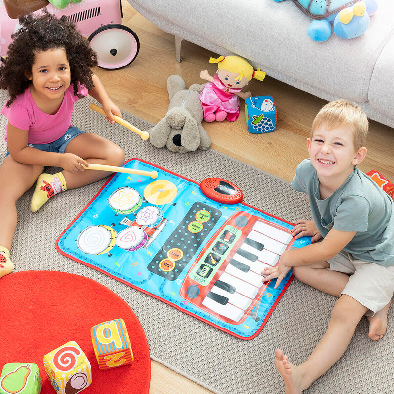 Tapete Musical Interativo com Bateria e Piano, Ritmos e Melodias para Crianças